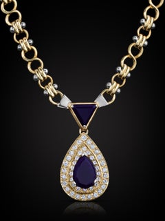 Italian FOPE Sugilite and VS Diamond Necklace in 18k Gold
