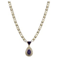 Italian FOPE Sugilite and VS Diamond Necklace in 18k Gold