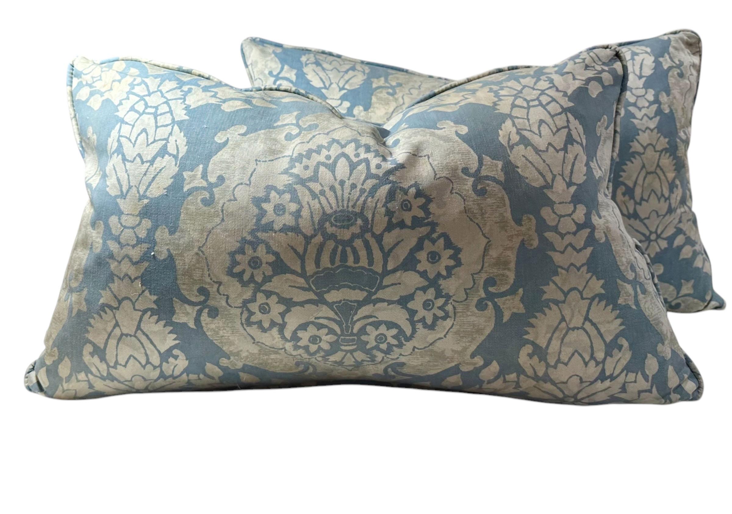 Cotton Italian Fortuny Vintage Pillow For Sale