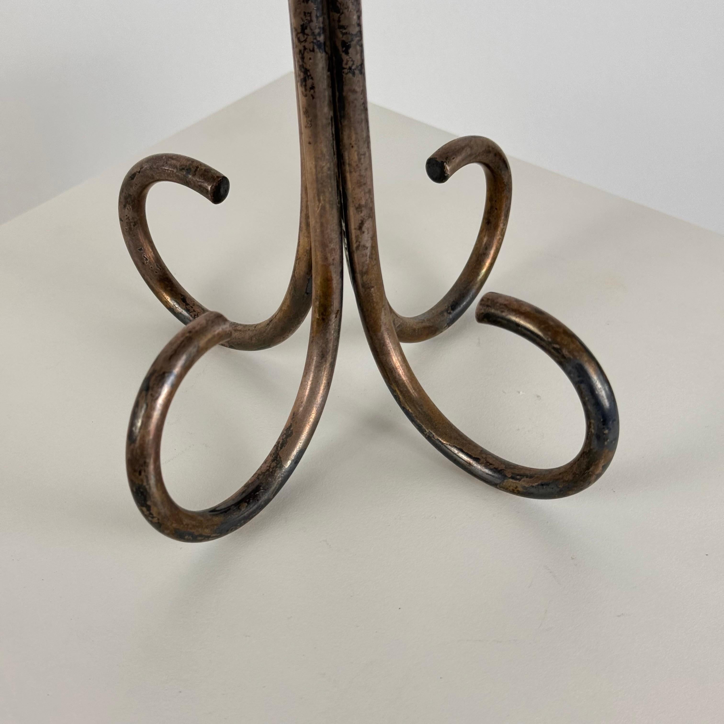 Silver Plate Italian Four-Arm Silverplate Candelabrum with Authentic Patina, 1930s For Sale