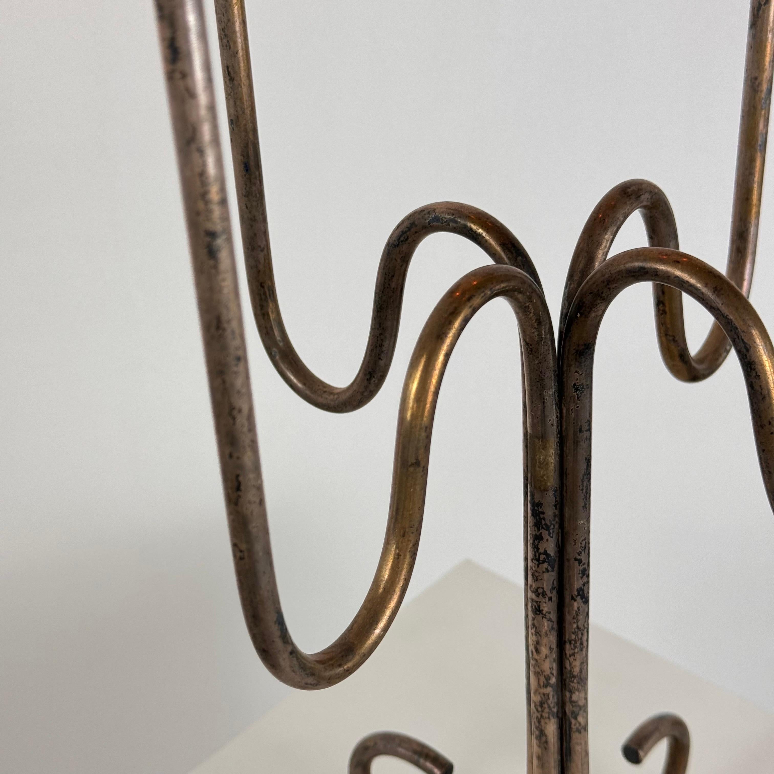 Italian Four-Arm Silverplate Candelabrum with Authentic Patina, 1930s For Sale 1