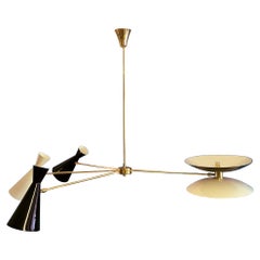 Italian Four Arms Asymmetrical Brass Chandelier