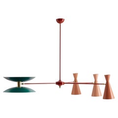 Used Italian Four Arms Asymmetrical Brass Chandelier