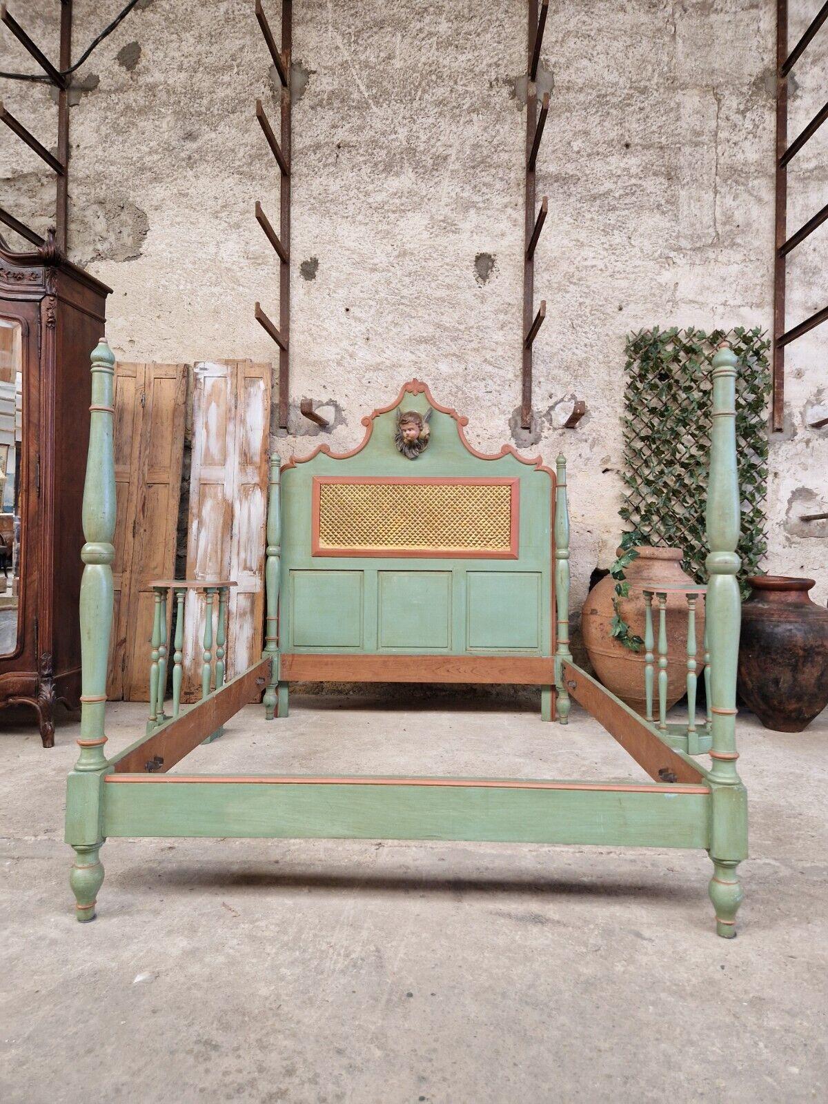 Hand-Painted Italian Four Poster Bed 19th Century