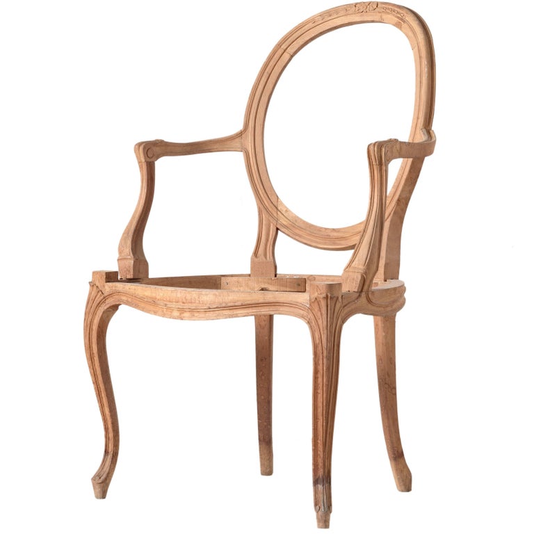 Italian Frame HandCarved Open Armchair at 1stDibs