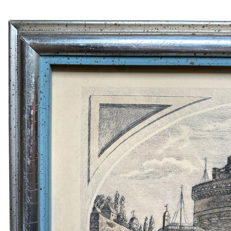 Néo-rococo Lithographies ou gravures italiennes encadrées - Une paire de Borghese  en vente