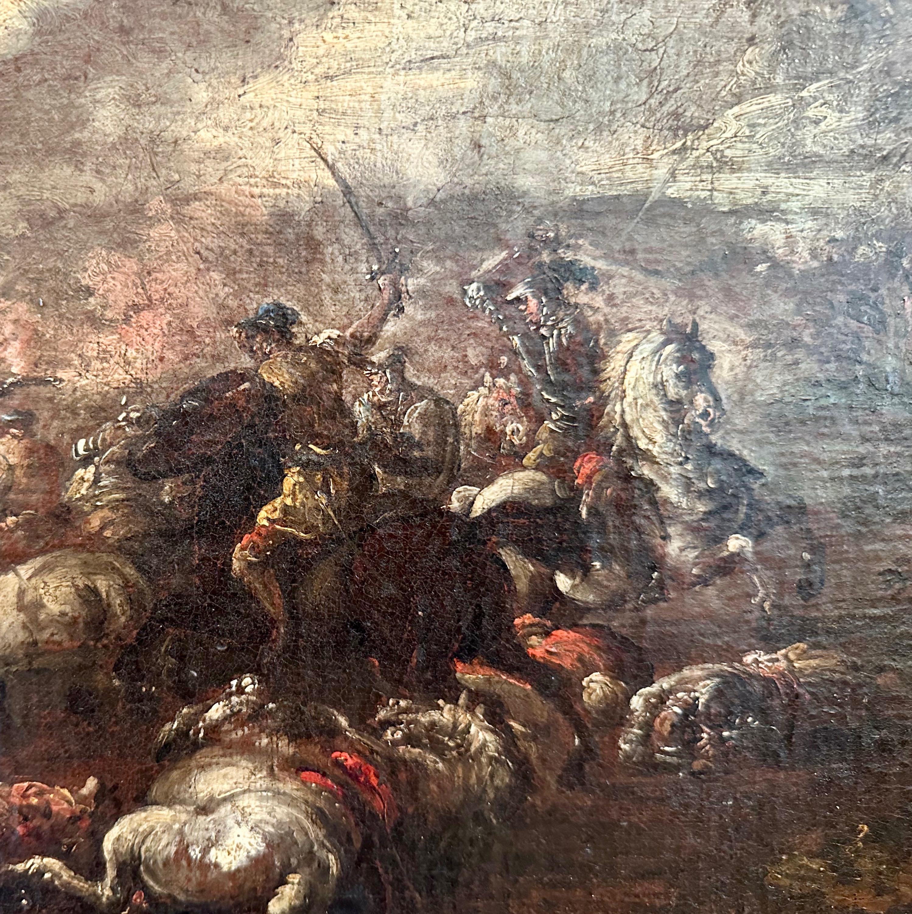 Italiano Francesco o Pietro Graziani Escena de batalla napolitana, Siglos XVII-XVIII siglo XVII en venta