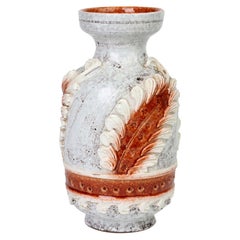 Italian Fratelli Fanciullacci Acanthus Leaf Pattern Ceramic Vase