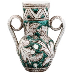 Retro Italian Fratelli Fanciullacci Attributed Mid Century Art Pottery Sgraffito Vase