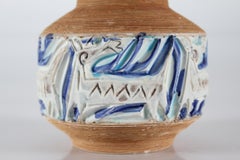 Italian Fratelli Fanciullacci Vase with Embossed Decoration of Fantasy Animals