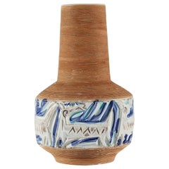 Italian Fratelli Fanciullacci Vase with Embossed Decoration of Fantasy Animals