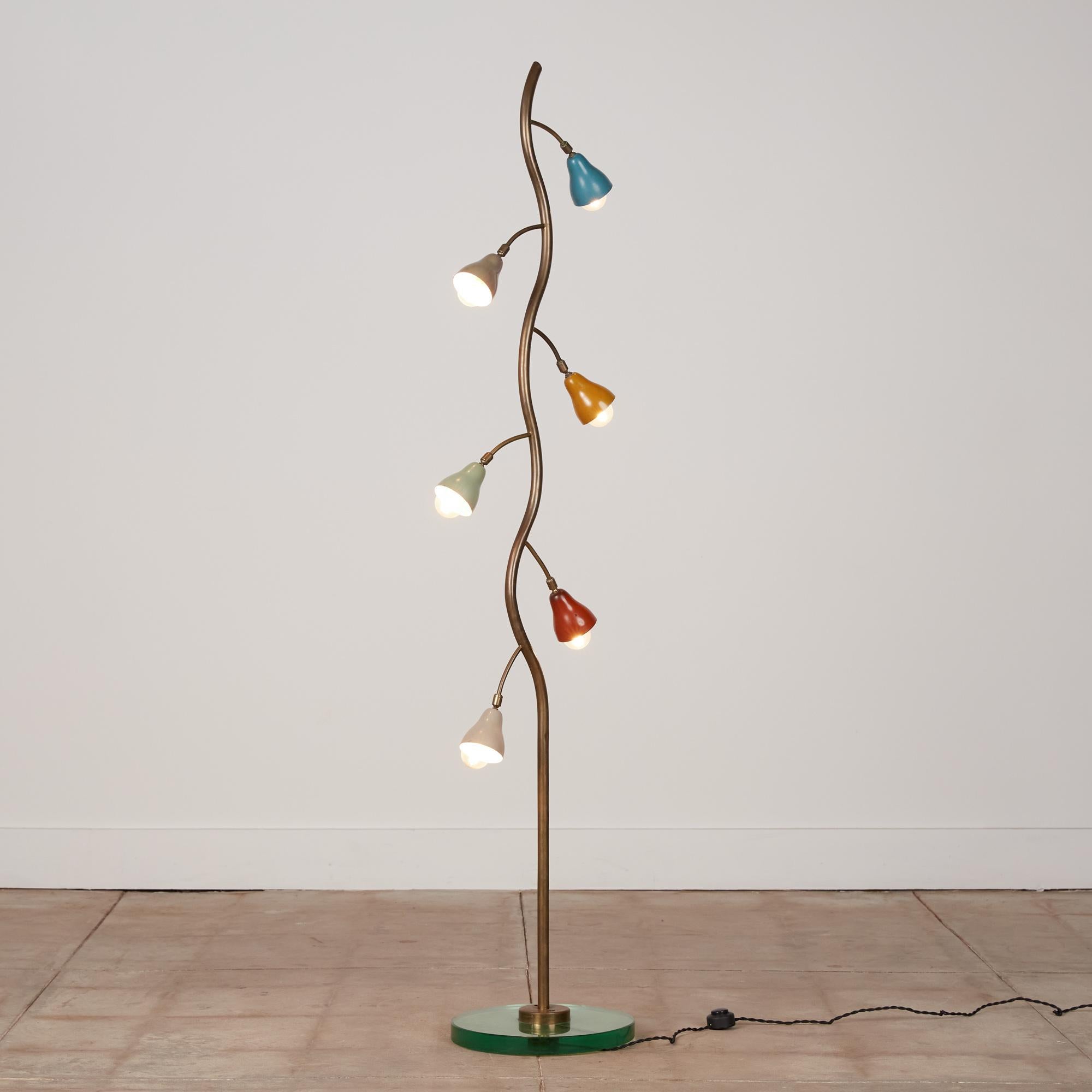 Mid-20th Century Italian Freeform Tulip Shade Floor Lamp For Sale