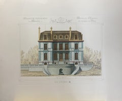 Italian French Architecture Priveè by Cesar Daly Hand Painted Print 2 of 2