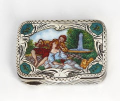 Italian/French Enamel and Silver Snuff Box
