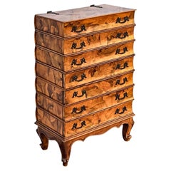 Italian French Style Faux Book Burl Wood Chest / Table / Jewelry Casket