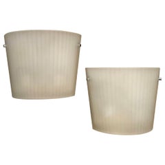 Vintage Italian Frosted Glass Wall Sconce Lights by Rodolfo Dordoni for Artemide