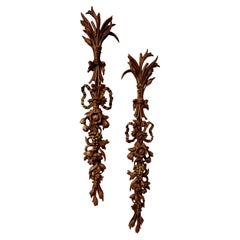 Antique Italian Fruitwood Bouquet Of Flowers Wall Hangings
