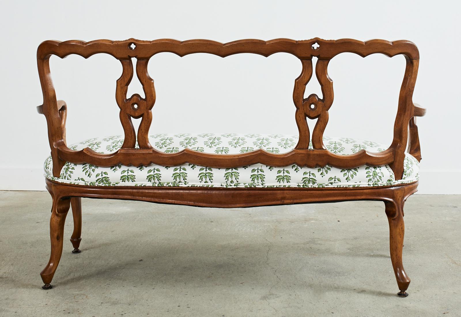 Italian Fruitwood Venetian Style Carved Canape Bench 12