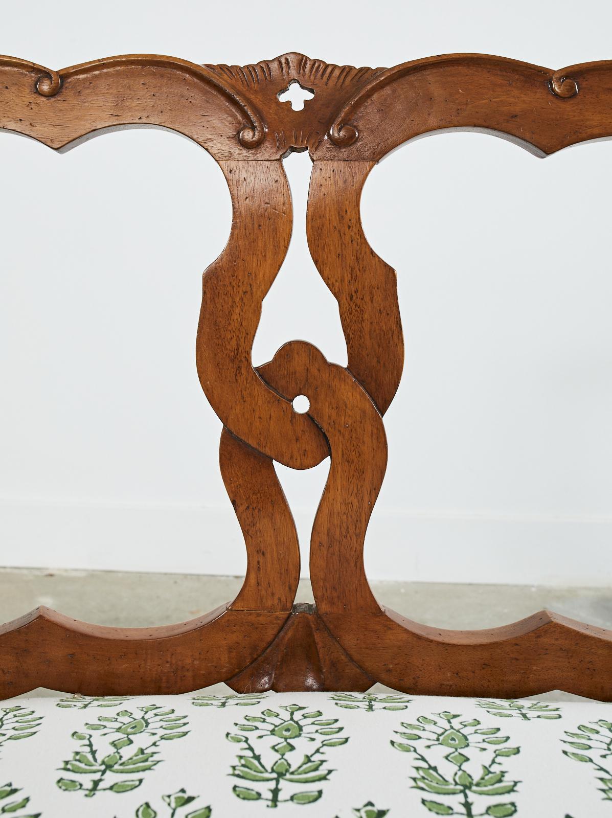 Italian Fruitwood Venetian Style Carved Canape Bench 1