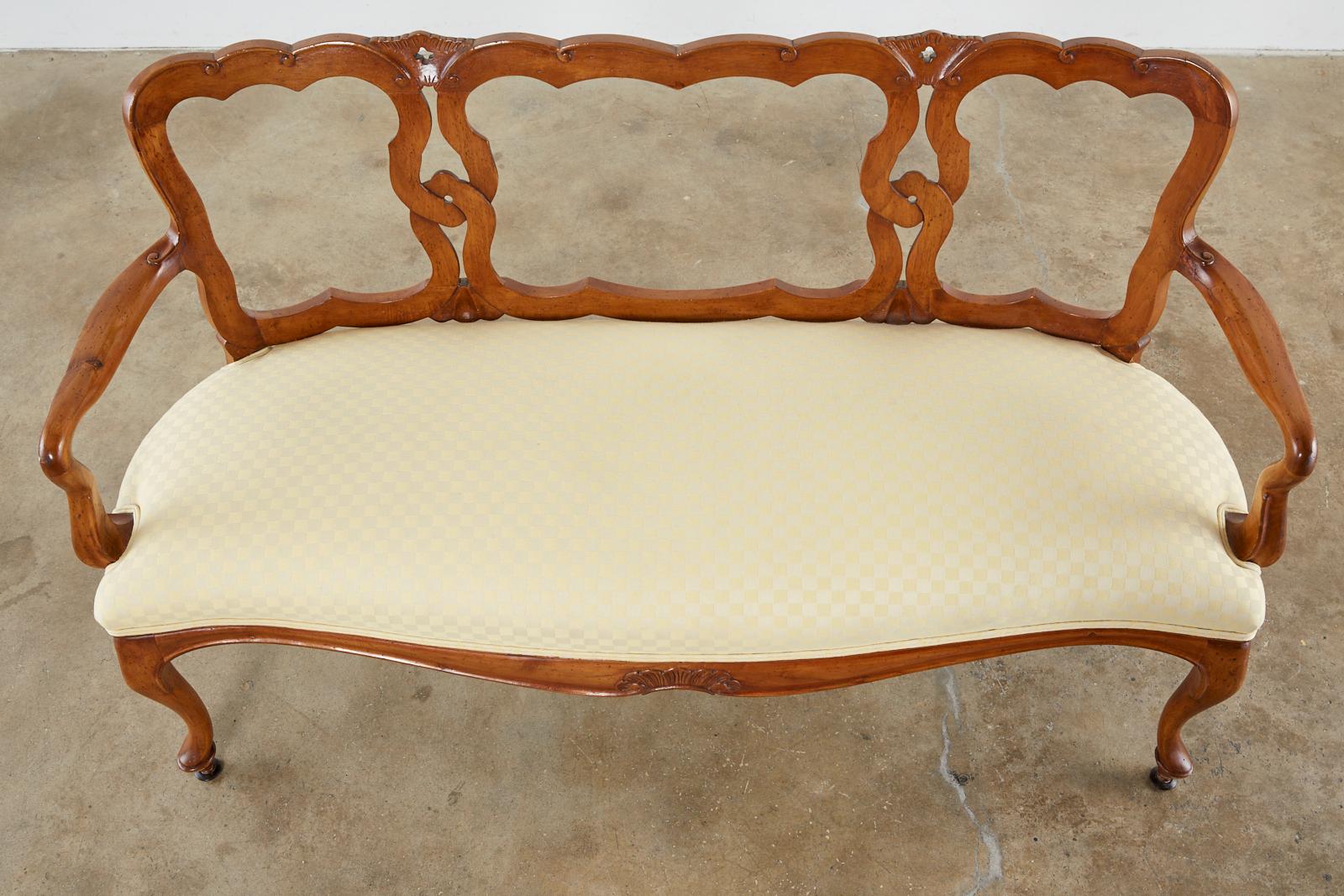 Italian Fruitwood Venetian Style Carved Settee Canape 4