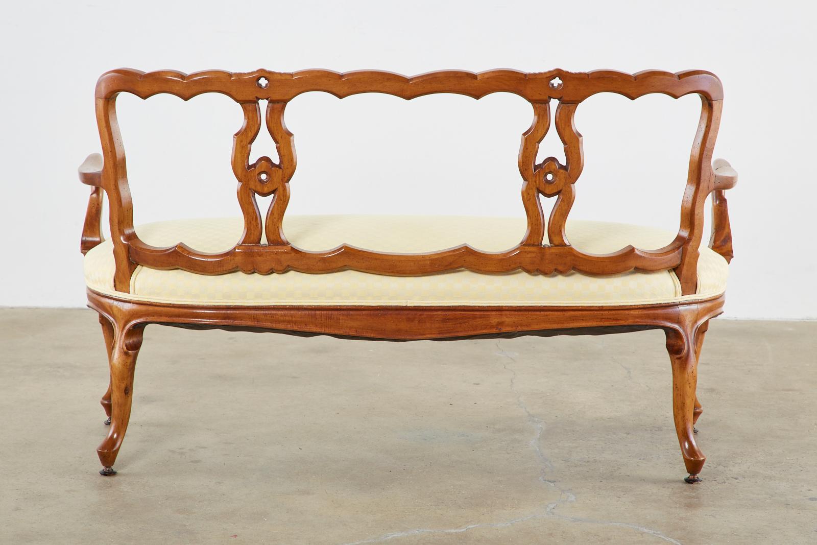 Italian Fruitwood Venetian Style Carved Settee Canape 13