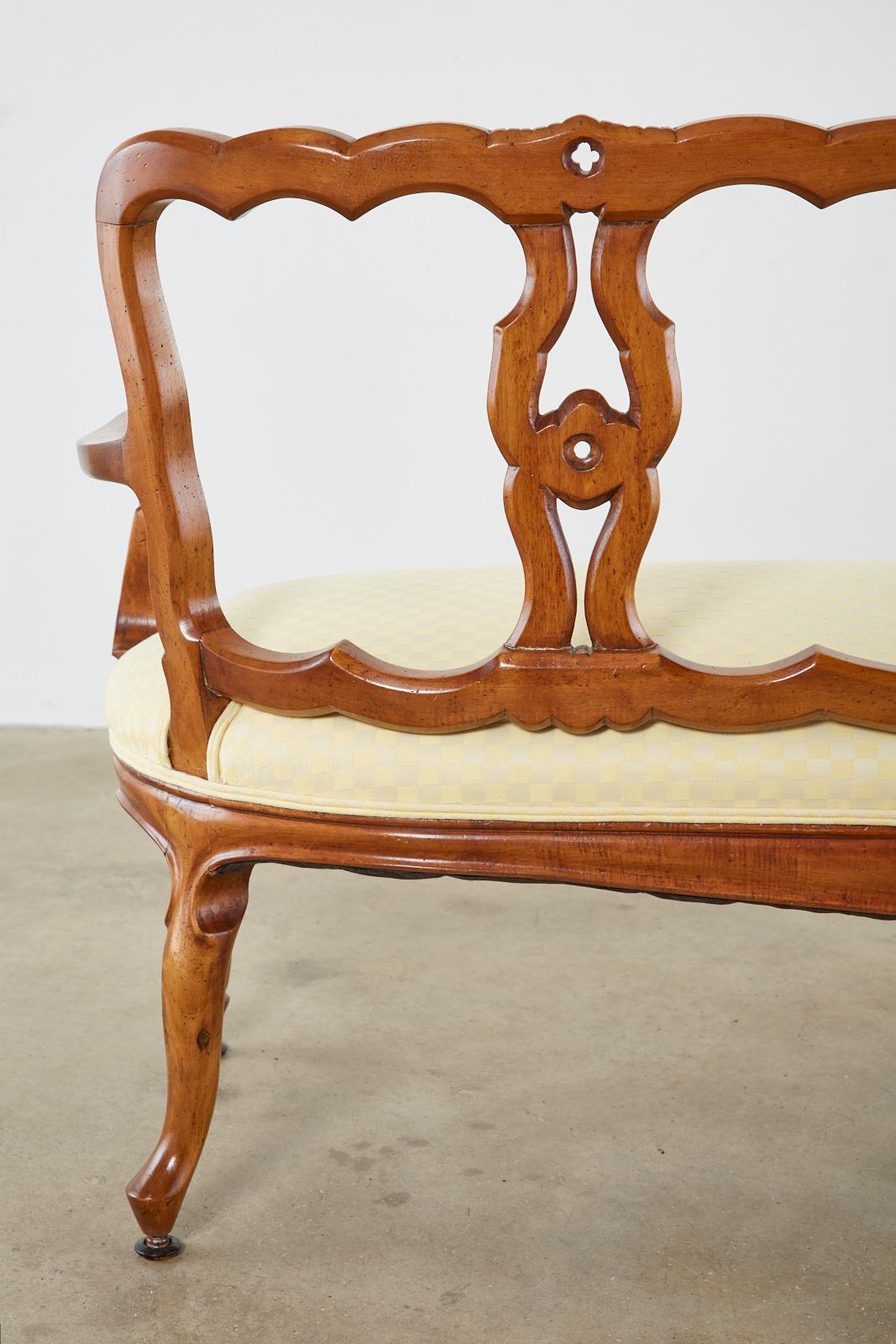 20th Century Italian Fruitwood Venetian Style Carved Settee Canape