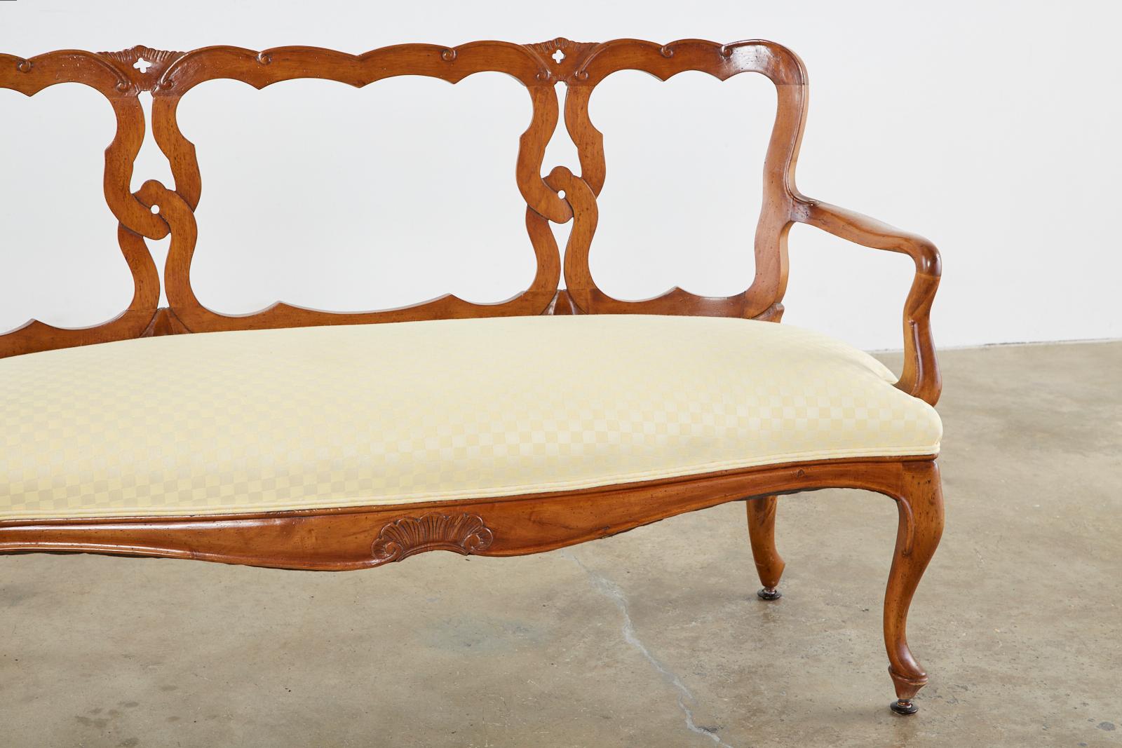 Italian Fruitwood Venetian Style Carved Settee Canape 3