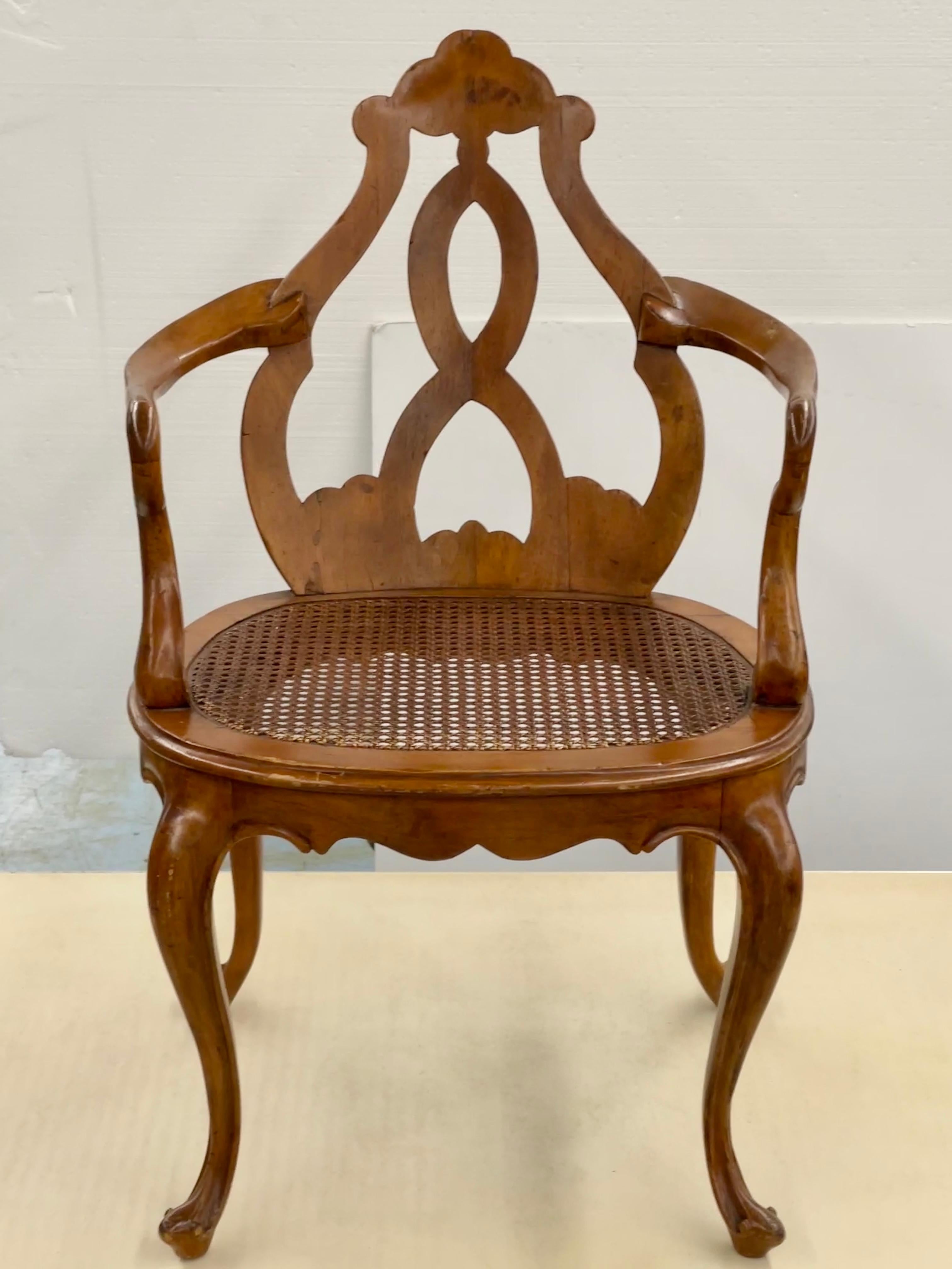 Italian Fruitwood Venetian Style Chair 1