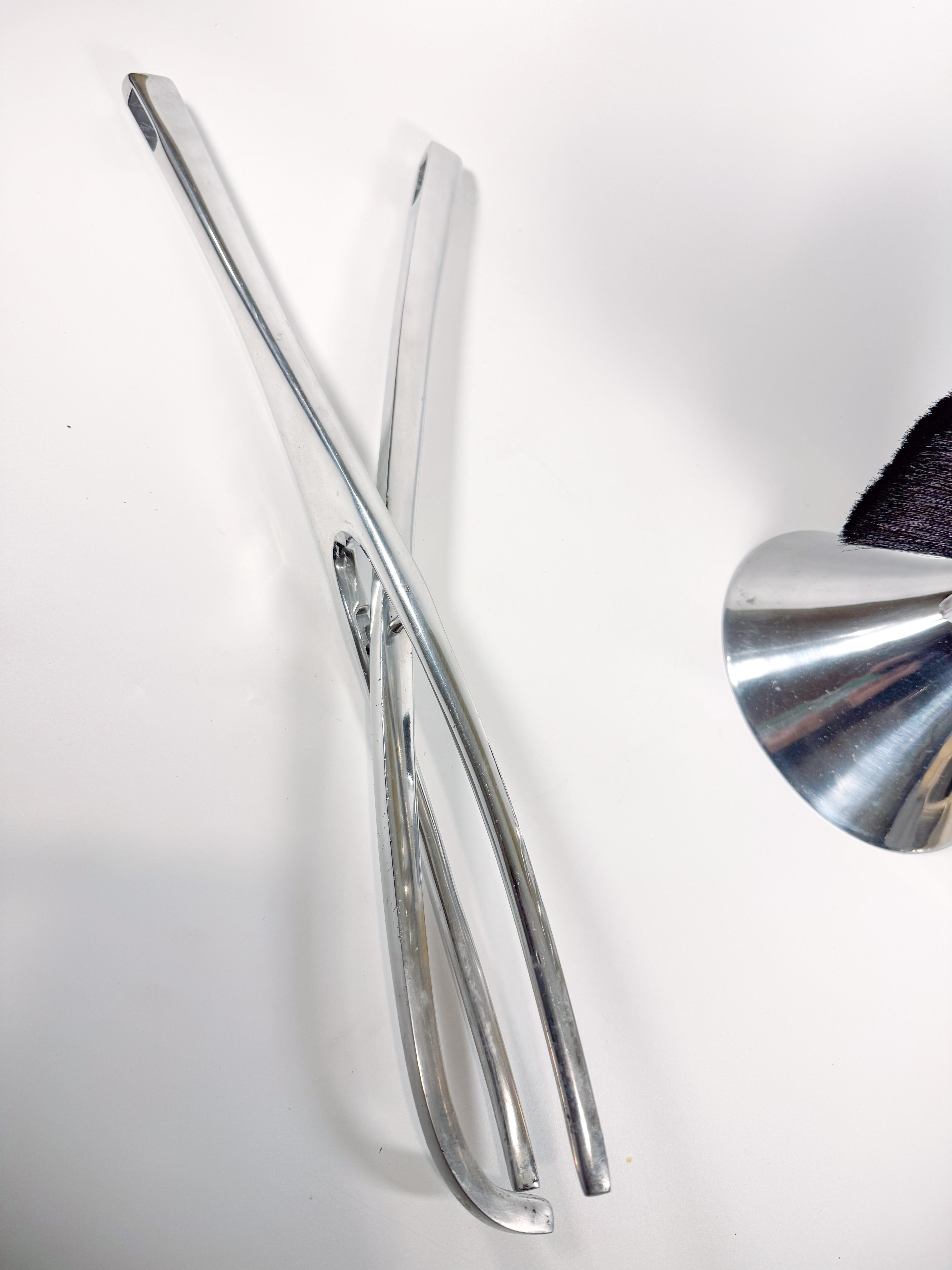 Set di 5 utensili da fuoco cromati 