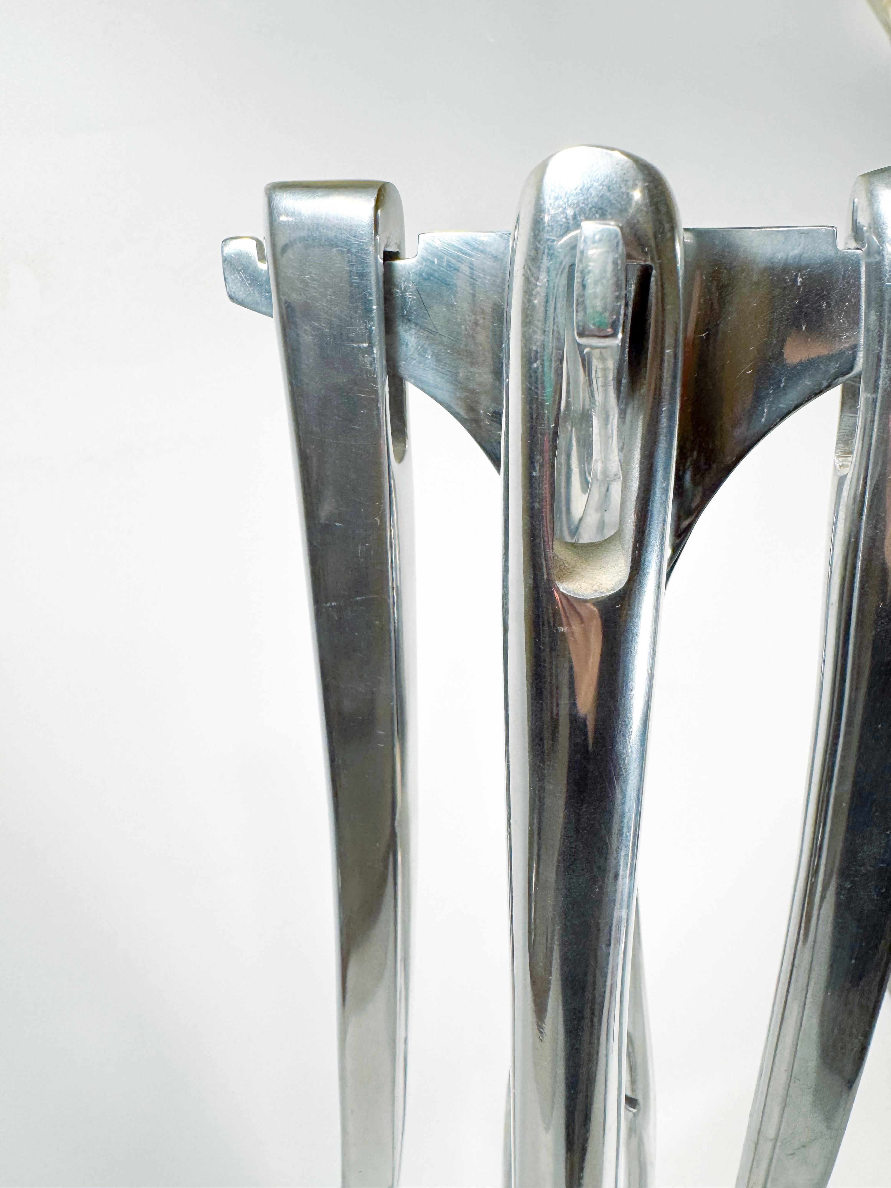 Alluminio Set di 5 utensili da fuoco cromati 