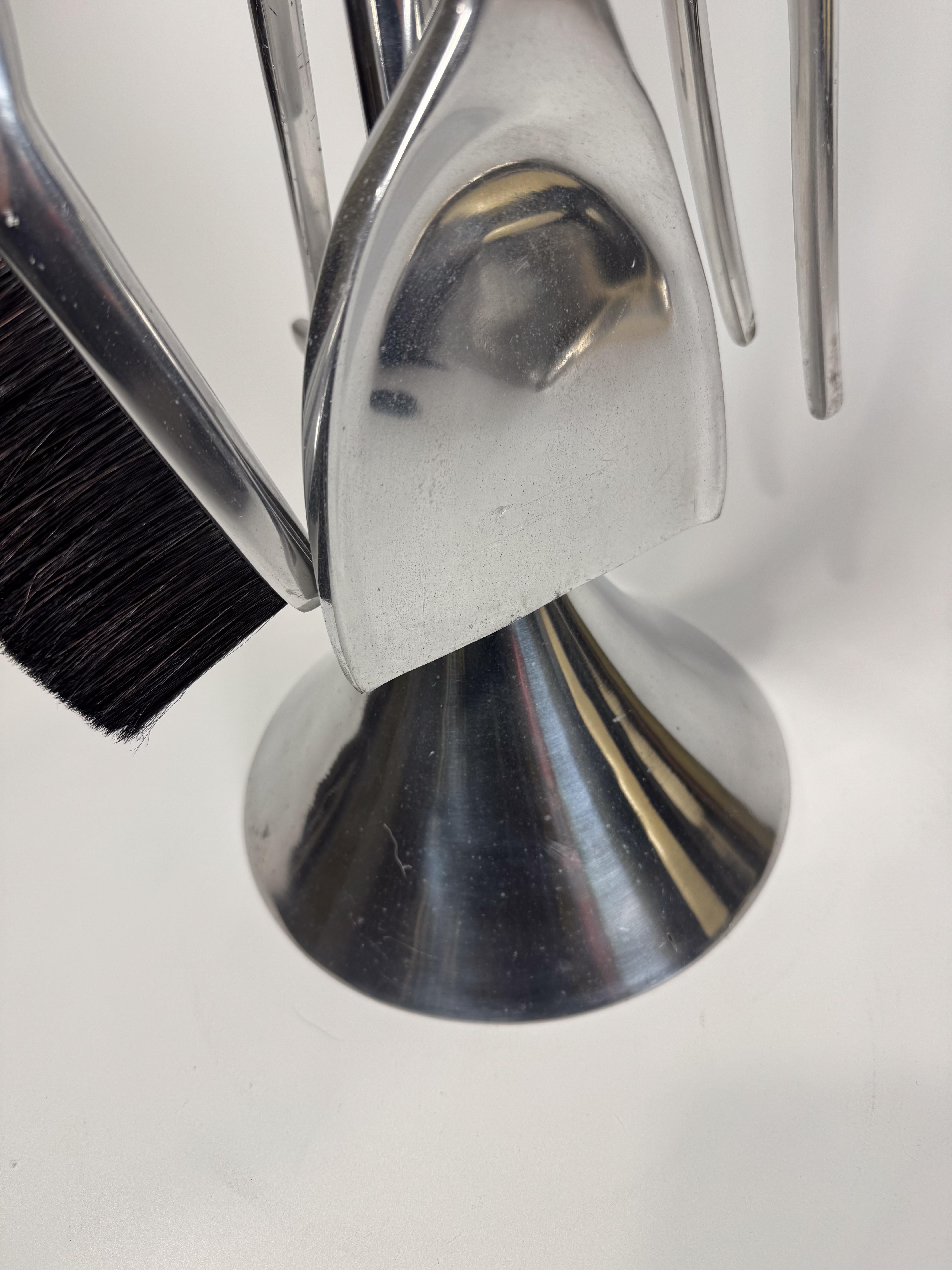 Set di 5 utensili da fuoco cromati 