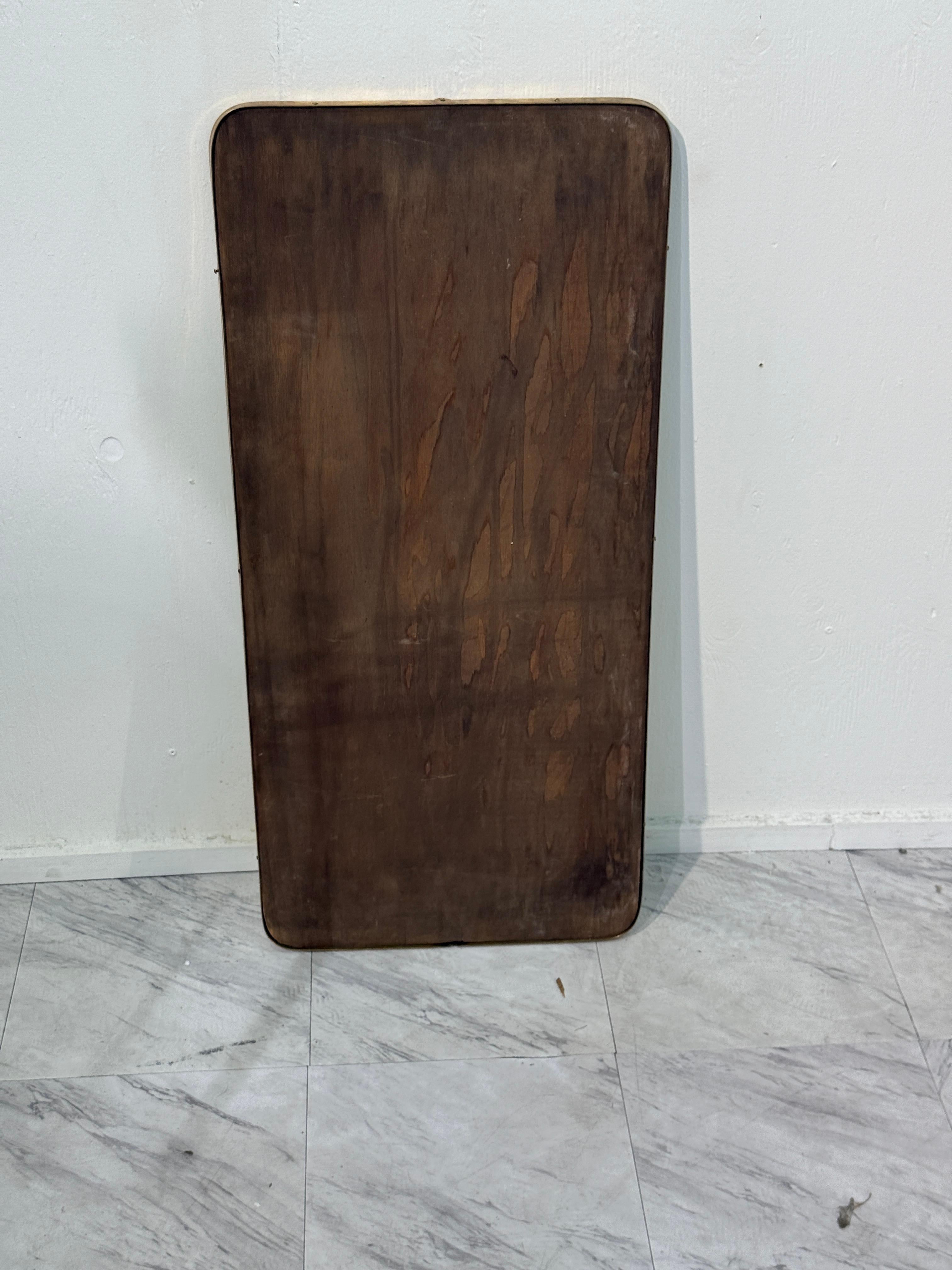 Laiton Miroir rectangulaire italien en laiton, années 1950 en vente