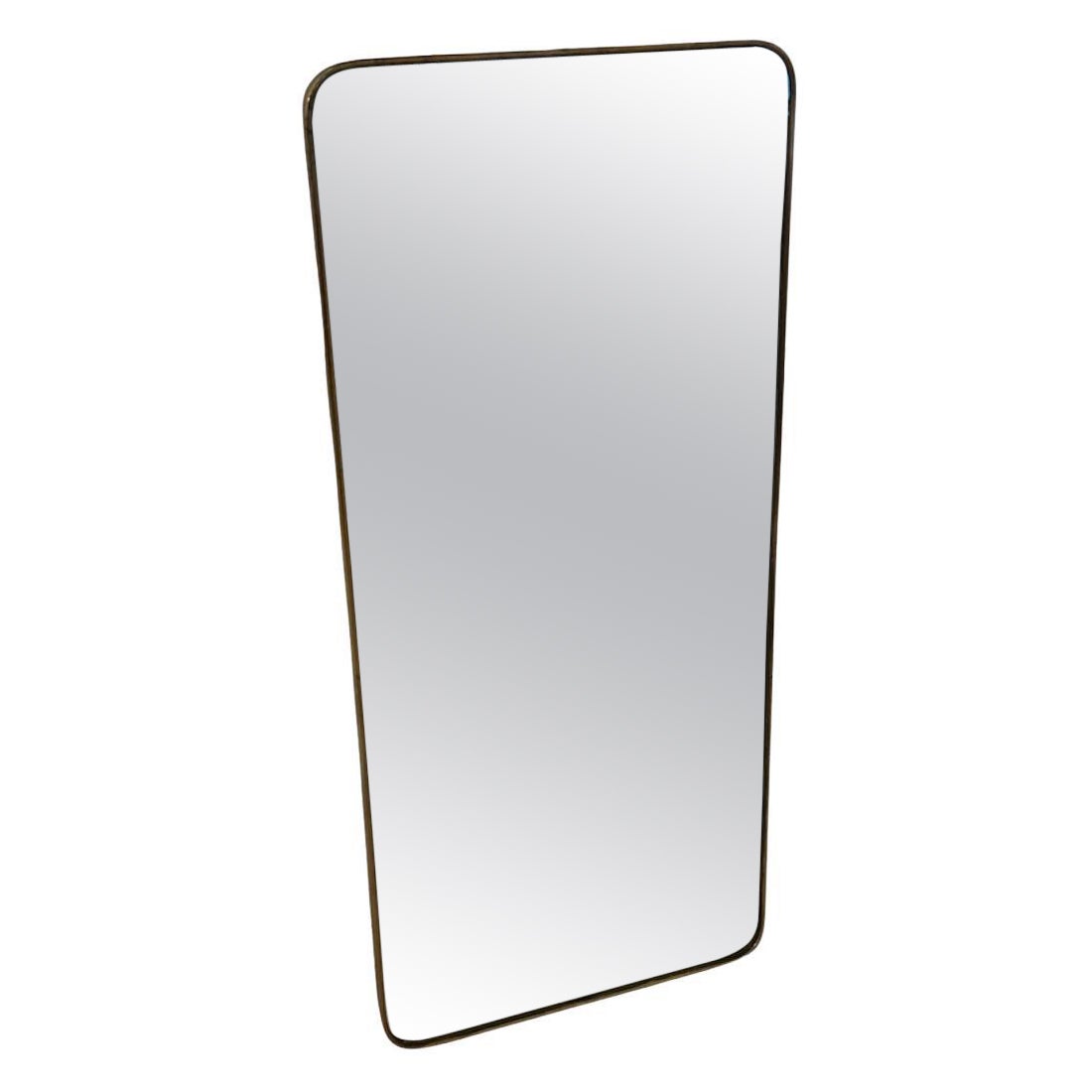 Miroir rectangulaire italien en laiton, années 1950