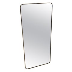 Miroir rectangulaire italien en laiton, années 1950