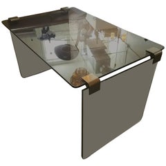 Retro Italian Fume Glass Table by  Pace Collection.