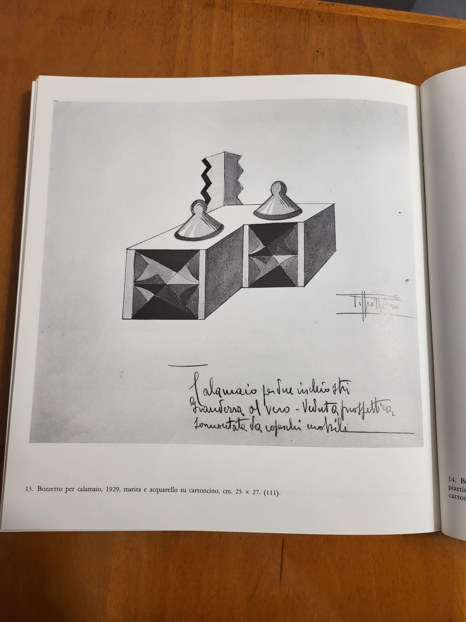 Futurismo italiano P. Rizzo '29 per Bottega Gatti Calamaio in ceramica dipinto a mano '86 in vendita 8