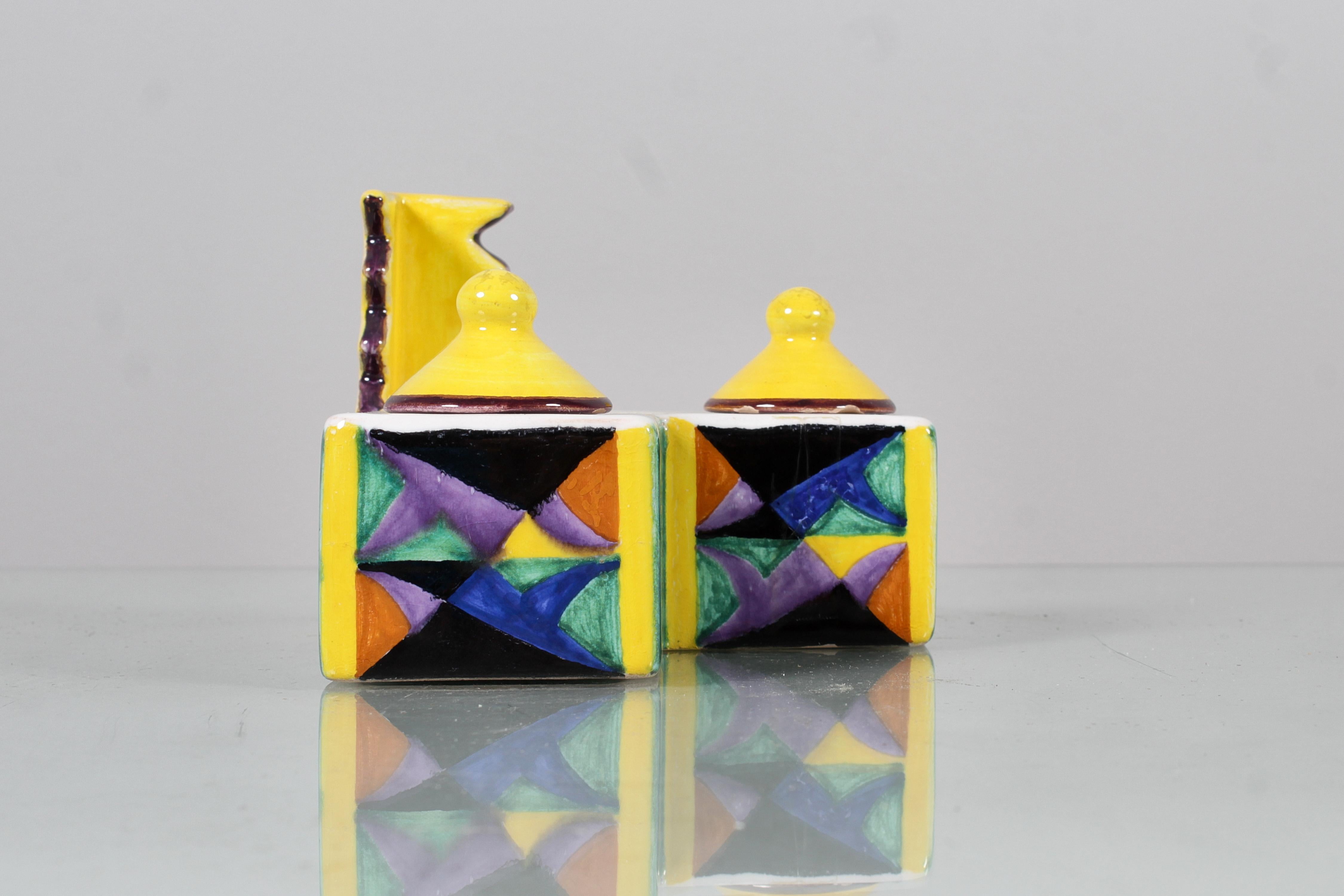 Futurista Futurismo italiano P. Rizzo '29 per Bottega Gatti Calamaio in ceramica dipinto a mano '86 in vendita