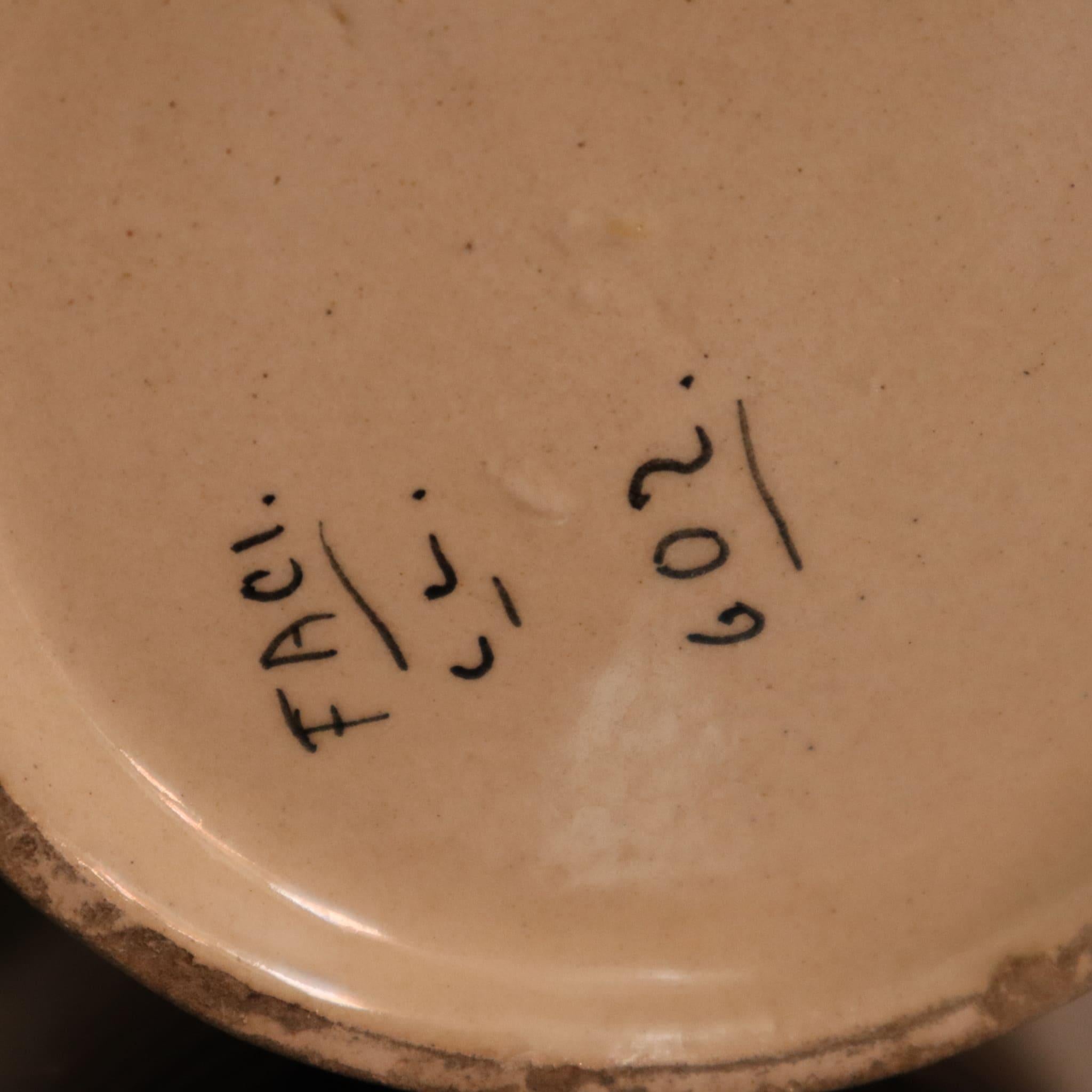 Italian Futurist Art Deco Ceramic Vase, HandPainted by FACI, 1930s (Mitte des 20. Jahrhunderts) im Angebot