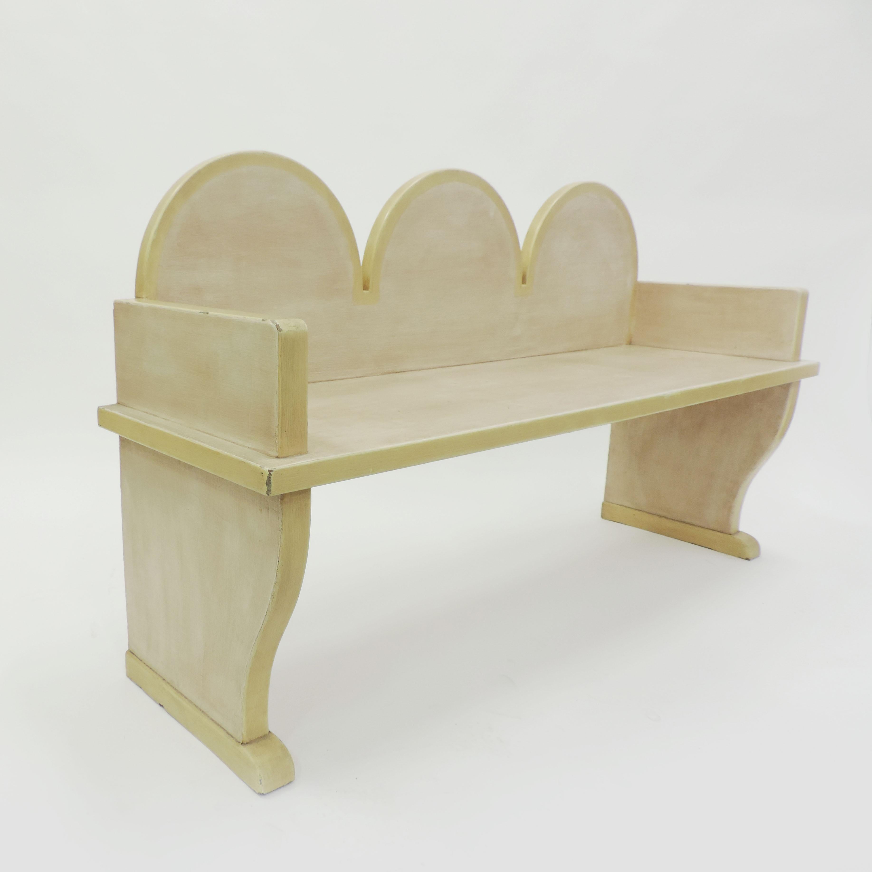Italian 'Futurist' bench, 1920s
Lightly painted in off-white and yellow borders.