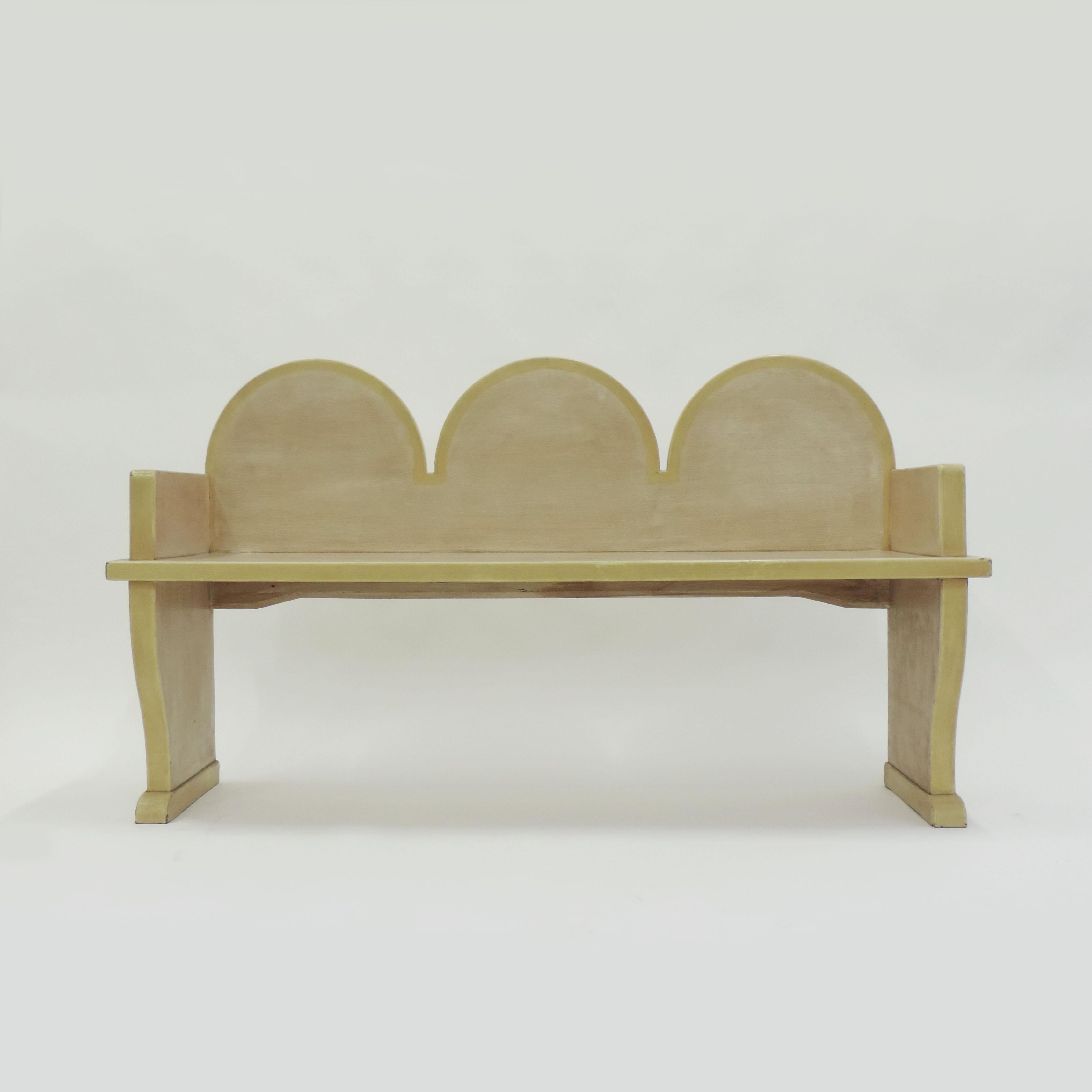 Wood Italian 'Futurist' Bench, 1920s