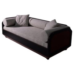 Italian Futurist-era geometric sofa with cotton fabric