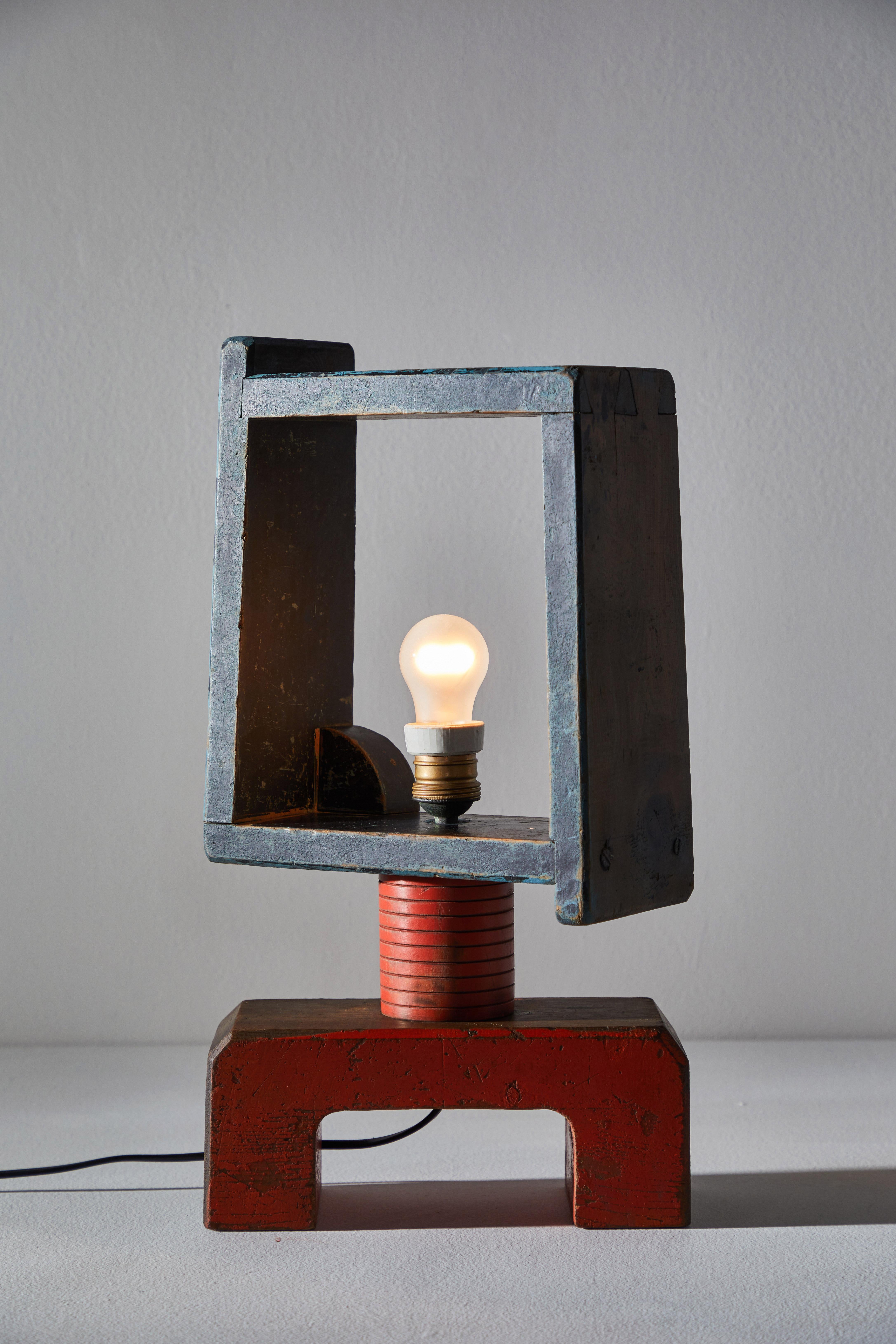 Painted Italian Futurist Table Lamp For Sale