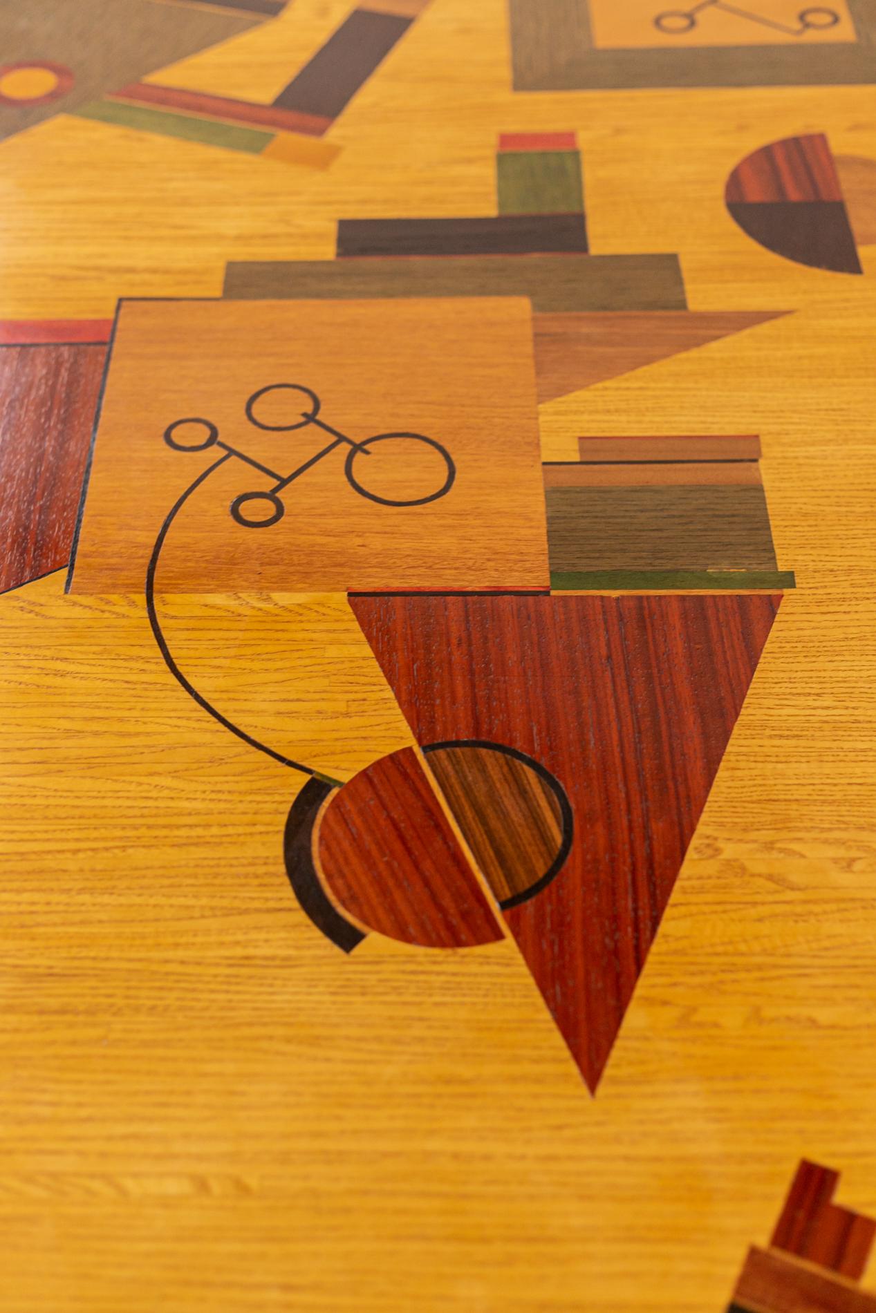Italian Futurist Table Mauro Varotti in Various Wood Essences 5