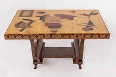 Italian Futurist Table Mauro Varotti in Various Wood Essences