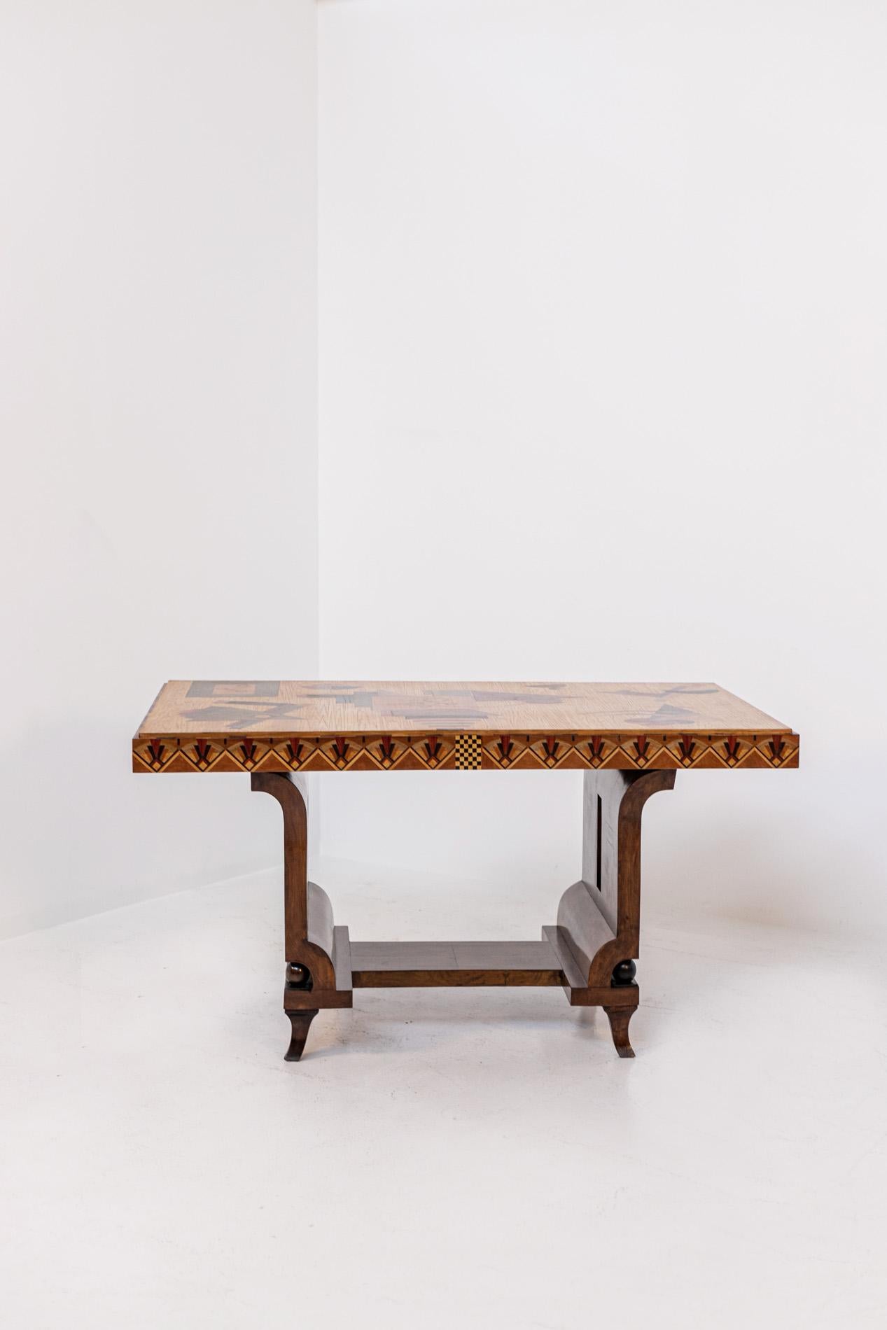 Italian Futurist Table Mauro Varotti in Various Wood Essences 15