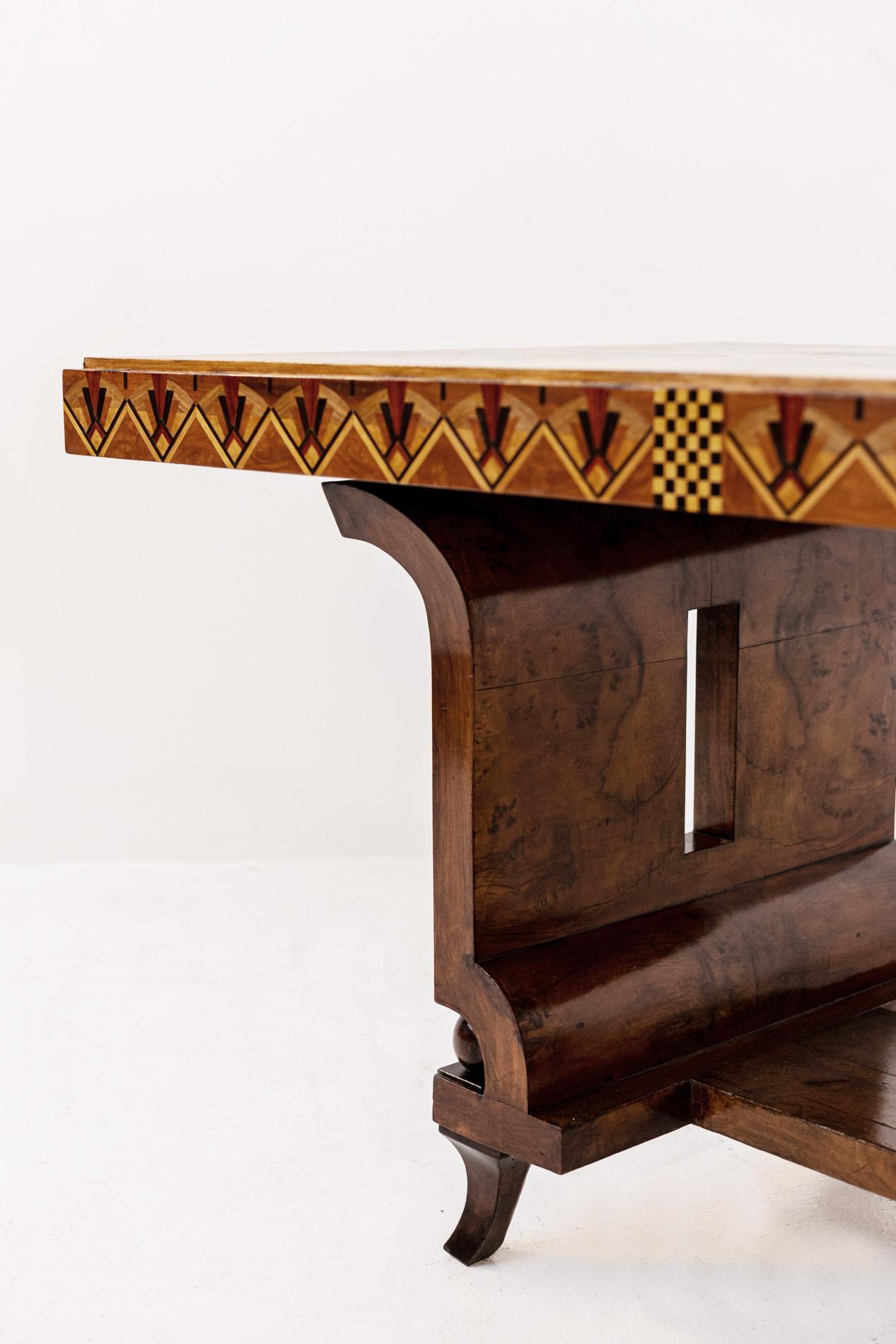 Contemporary Italian Futurist Table Mauro Varotti in Various Wood Essences
