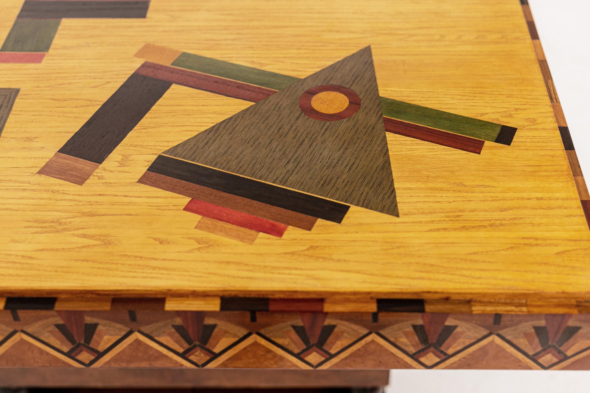 Italian Futurist Table Mauro Varotti in Various Wood Essences 2