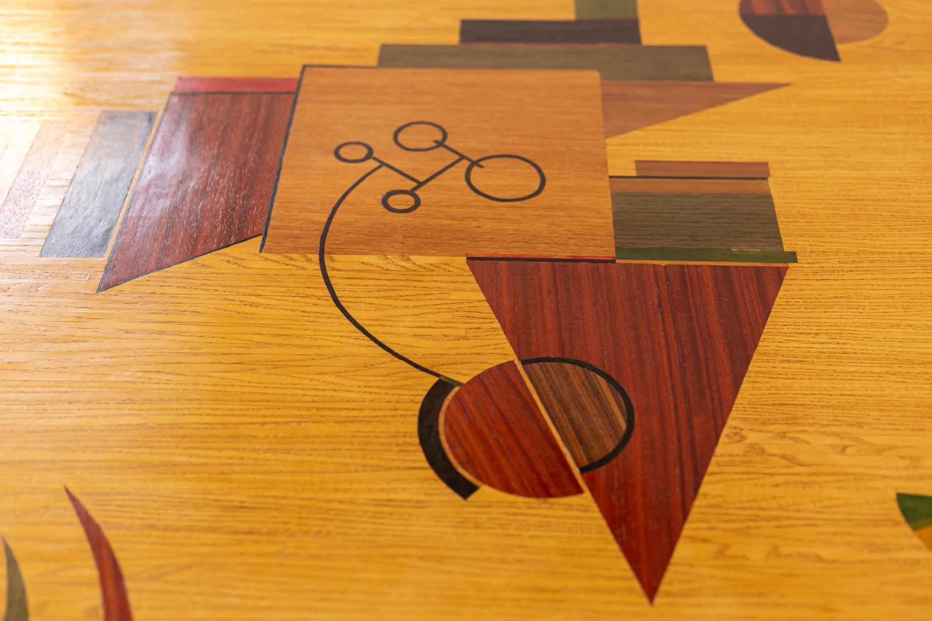 Italian Futurist Table Mauro Varotti in Various Wood Essences 4