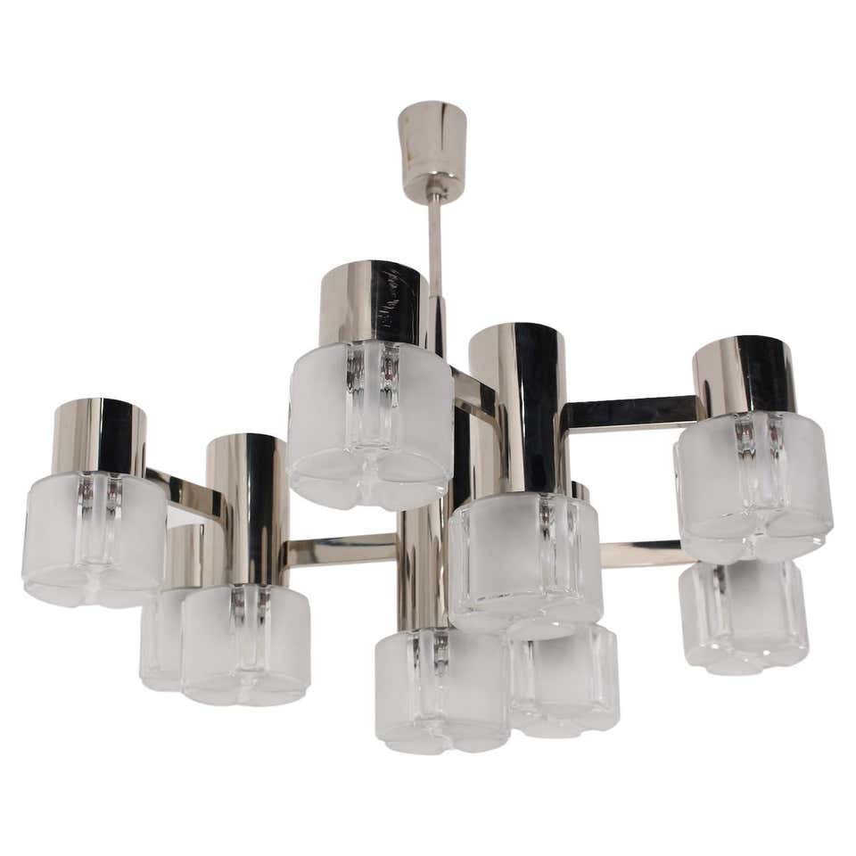 Grand Lustre Chandelier 70’s Space Age par Gaetano Sciolari Grand Lustre Chandelier 70’s Space Age par Gaetano Sciolari