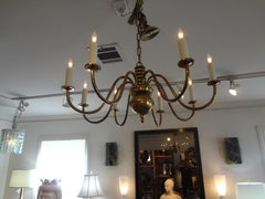 Italian Mid-Century Modern Gaetano Sciolari Style Brass Chandelier